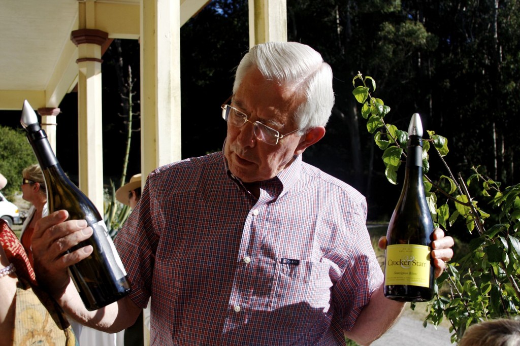 Edward Messerly acting "sommelier."