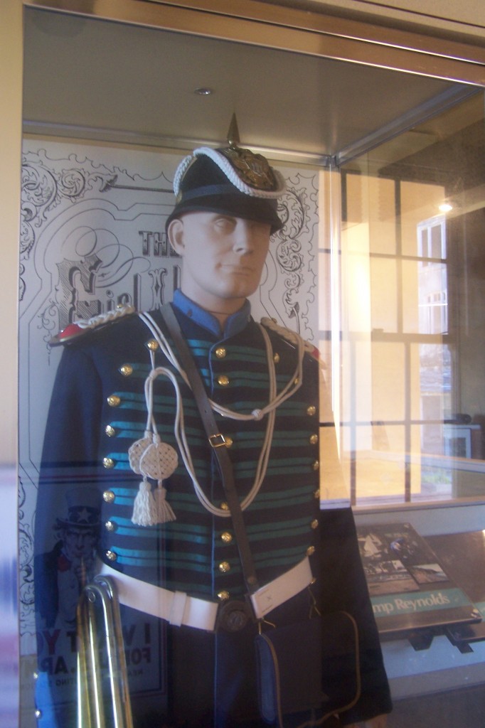The island's "Band Leader" Uniform on display in the Guardhouse Museum.