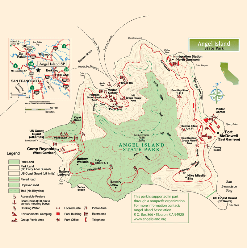 Angel Island State Park Map Map « Angel Island Conservancy
